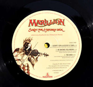 LP Script for a Jesters Tear by Marillion, LP A