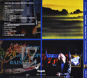 Playing The Fool Live by Gentle Giant. Backcover