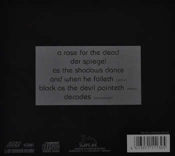 EP CD A Rose For The Dead by Theatre Of Tragedy. Backcover