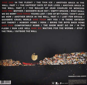 Roger Waters The Wall. 3-LP Live Album. Backcover