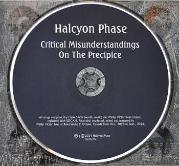Album "Critical Misunderstandings On The Precipice" by Halcyon Phase. CD