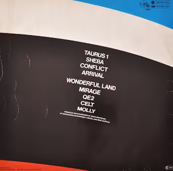 Vinyl Album""QE 2" by Mike Oldfield. Backcover