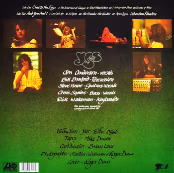 Vinyl Album "Close To The Edge" by Yes. Backcover